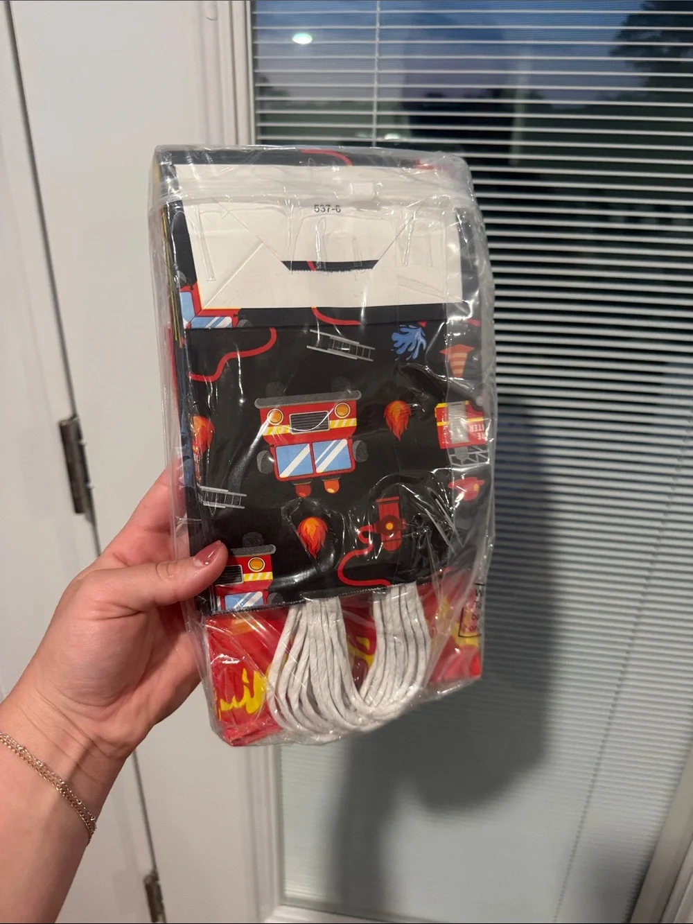Firefighter Party Favor Bags - White & Red 24 pcs